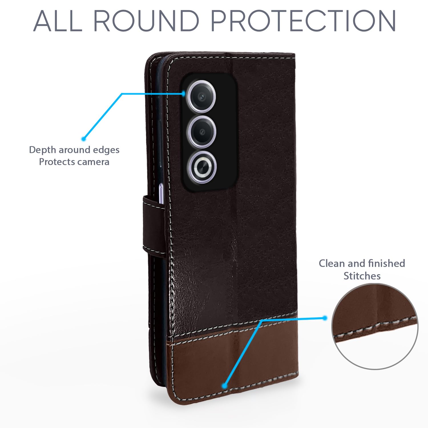 Pikkme Oppo A3 Pro 5G coffee & brown mobile flip cover – photo 2