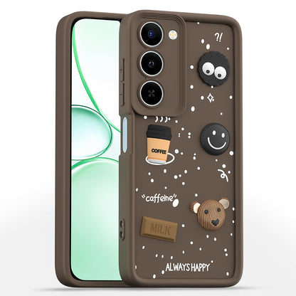 Pikkme brown Bear Coffee mobile back cover for Realme P4 Lite/C83 5G
