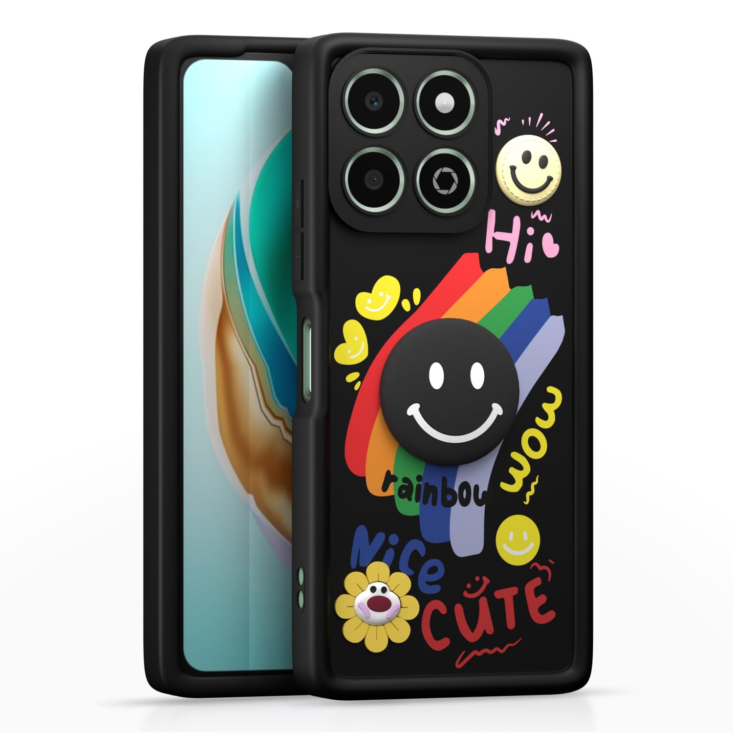 Black mobile back cover for Honor X6b – Pikkme