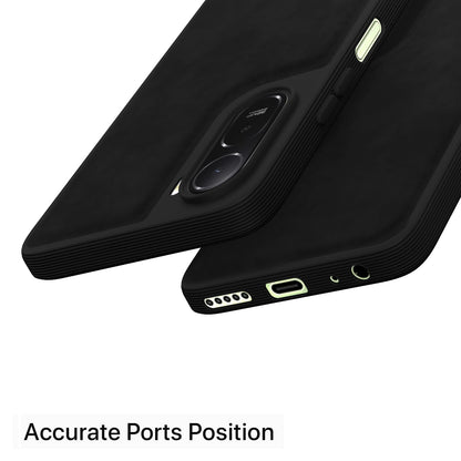 Pikkme black Leather back cover for Redmi A7 Pro/Poco C85x 5G – photo 4
