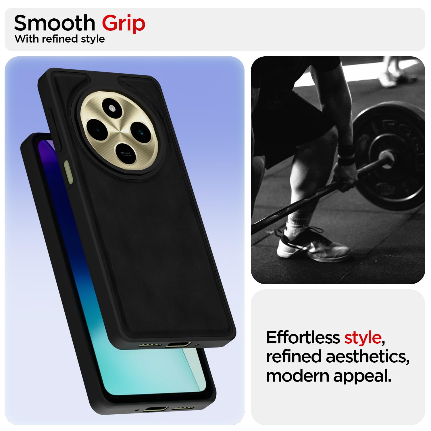 Redmi A4/14C/Poco C75 5G mobile back cover in black by Pikkme – photo 3