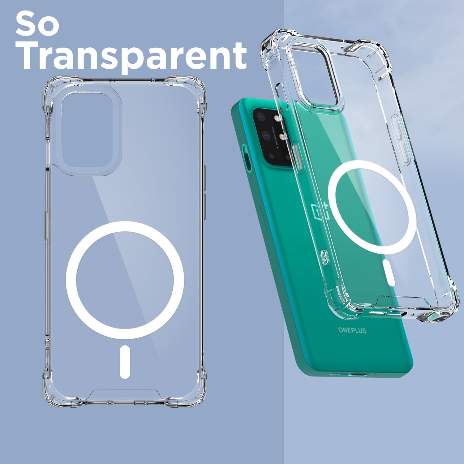 Pikkme OnePlus 8T/9R transparent mag-safe phone cover – photo 2