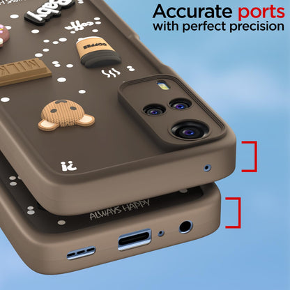 Pikkme Vivo Y31 / Y51 Cute Fun Cartoon 3D Bear Coffee Back Cover (Brown)