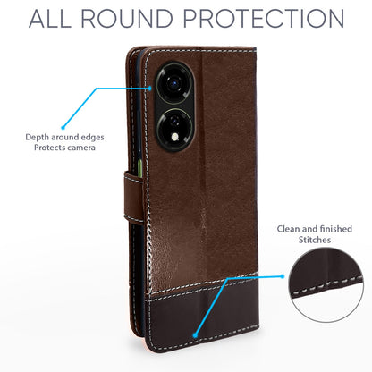 Pikkme itel P55 Contrast Flip Cover (Brown)