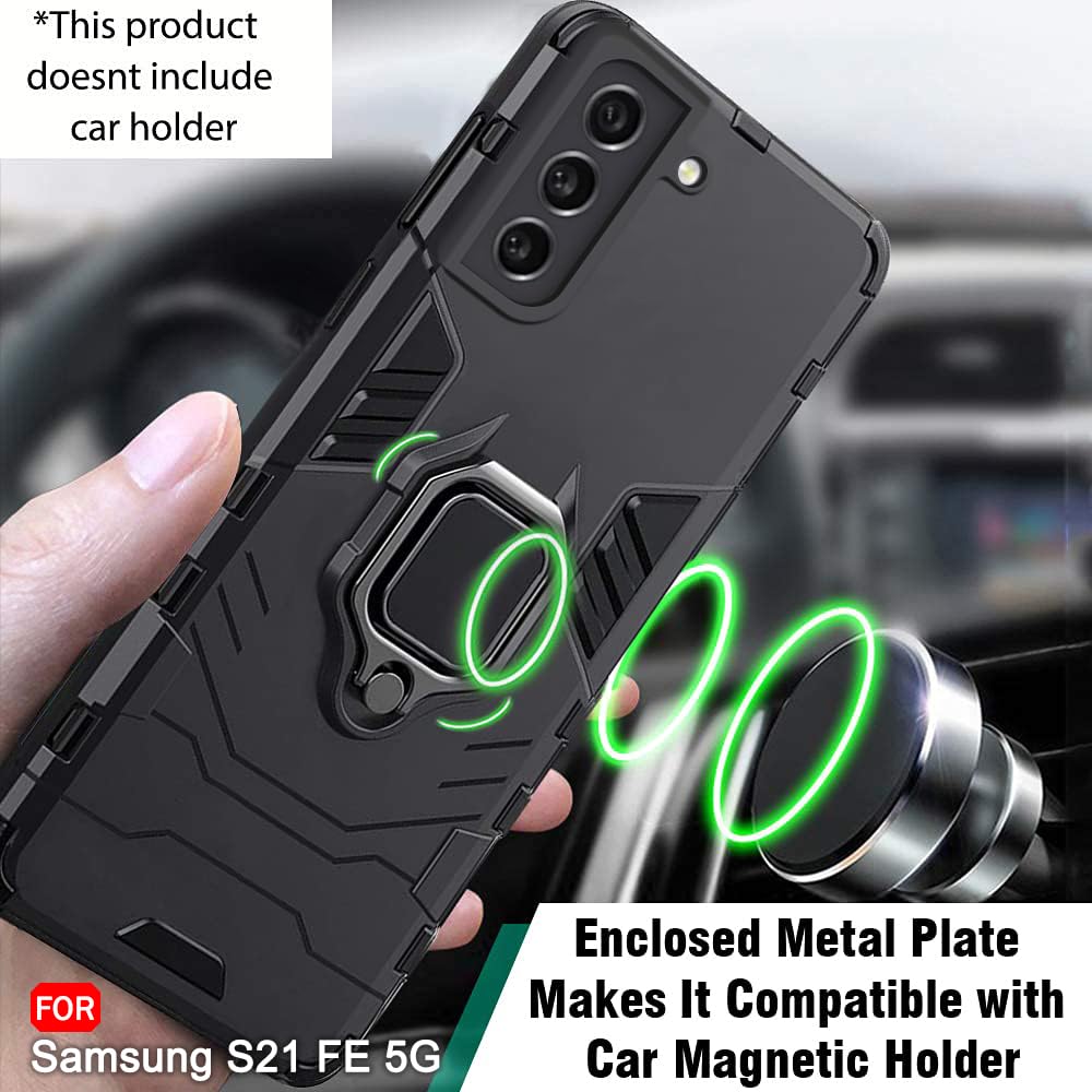 Pikkme Samsung Galaxy S21 Fe 5G D5 Tough Armor Back Cover | Black