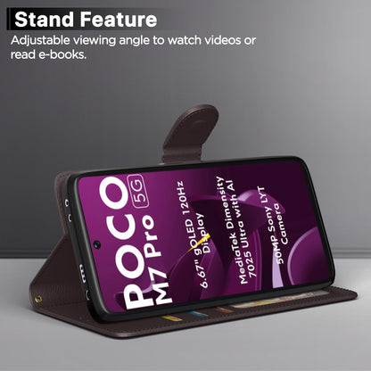 POCO M7 Pro 5G flip cover in coffee by Pikkme – photo 3