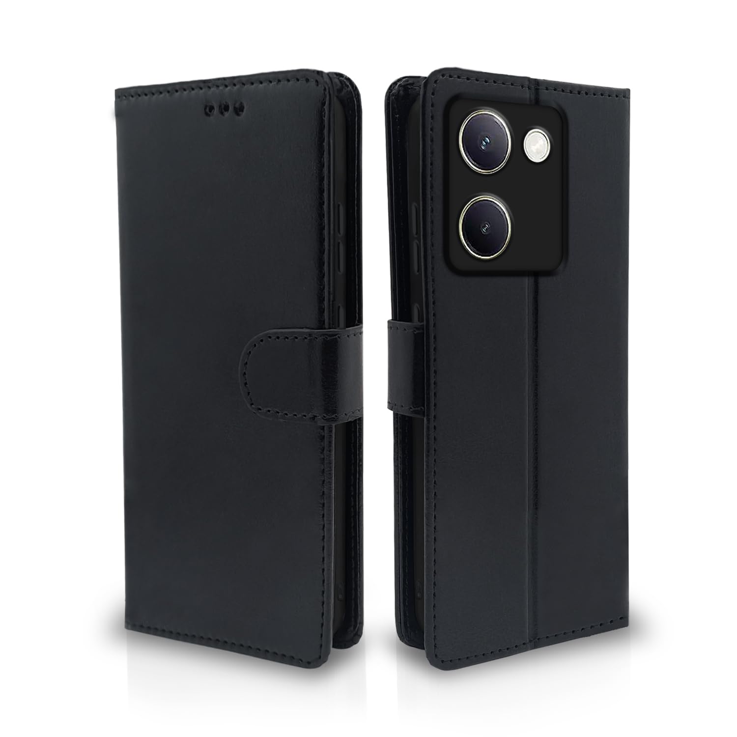 Pikkme black Wallet flip case for Vivo Y200 Pro 5G
