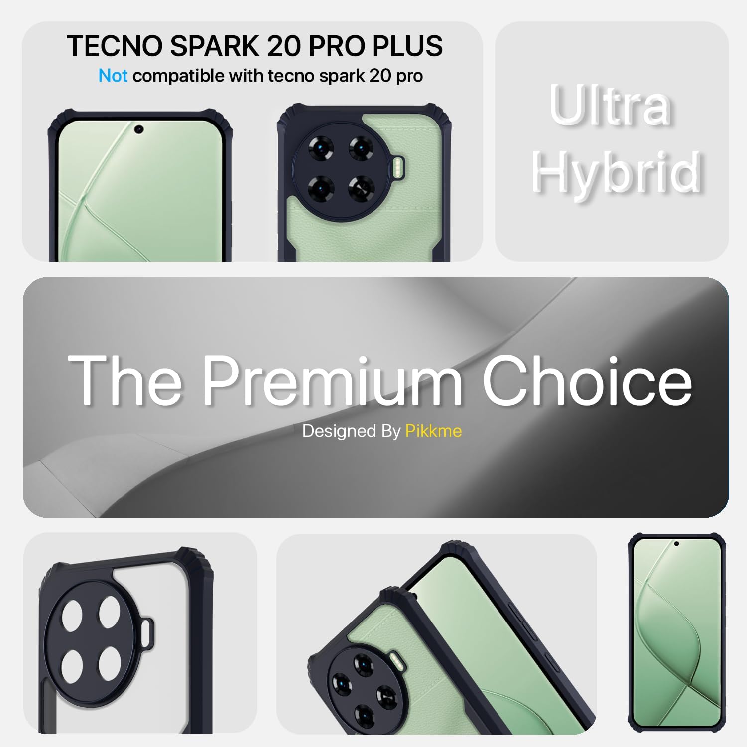Pikkme blue Hybrid mobile back cover for Tecno Spark 20 Pro Plus 5G – photo 3