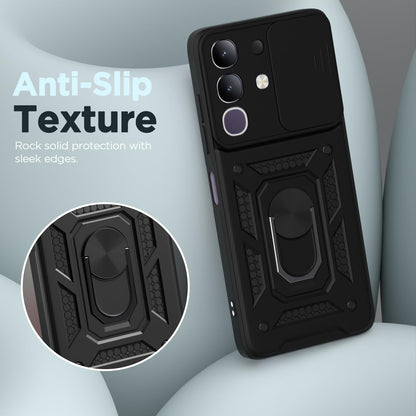 Pikkme Vivo T4x 5G D10 Tough Armor Back Cover (Black)
