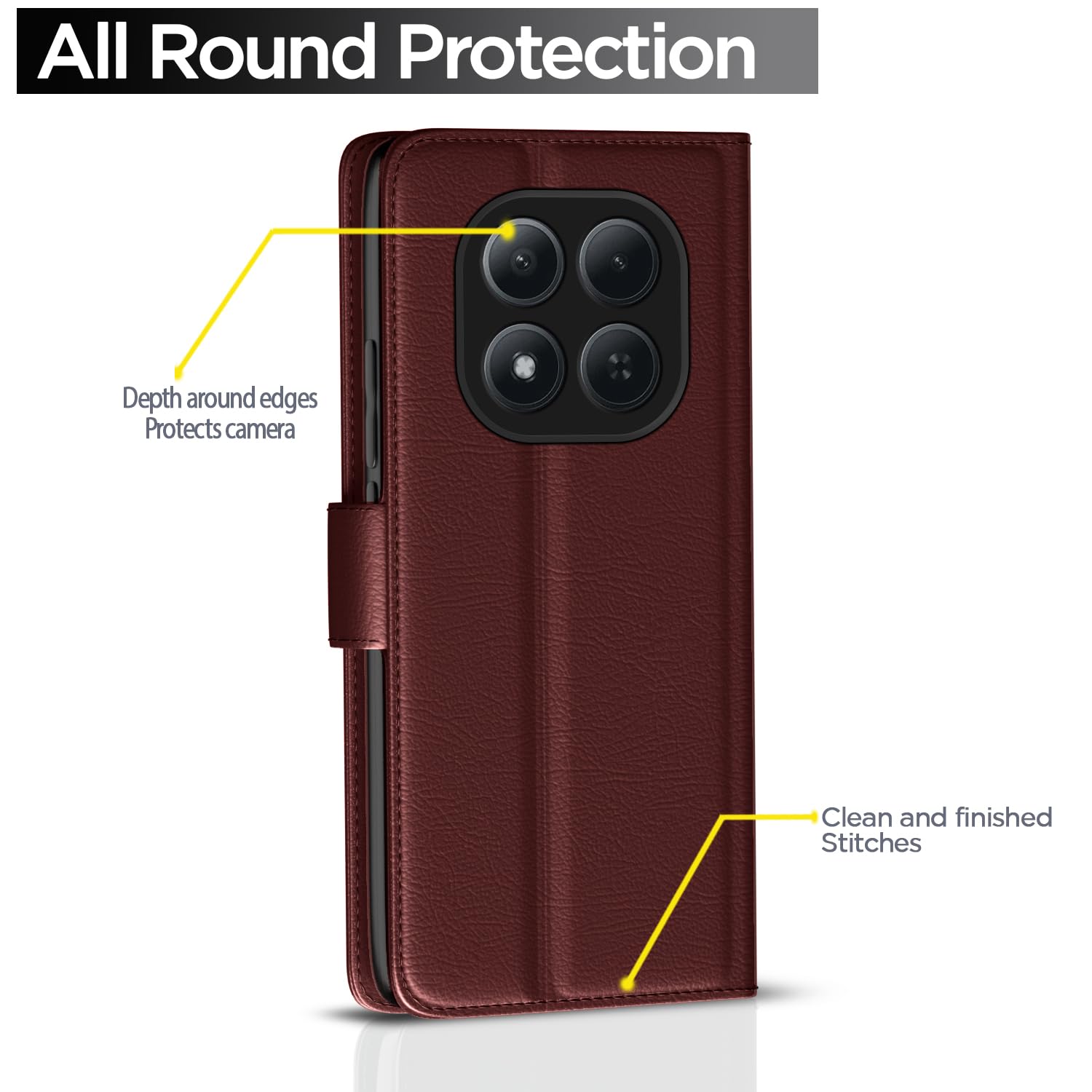 Redmi Note 15 Pro 5G mobile flip cover in brown by Pikkme – photo 4