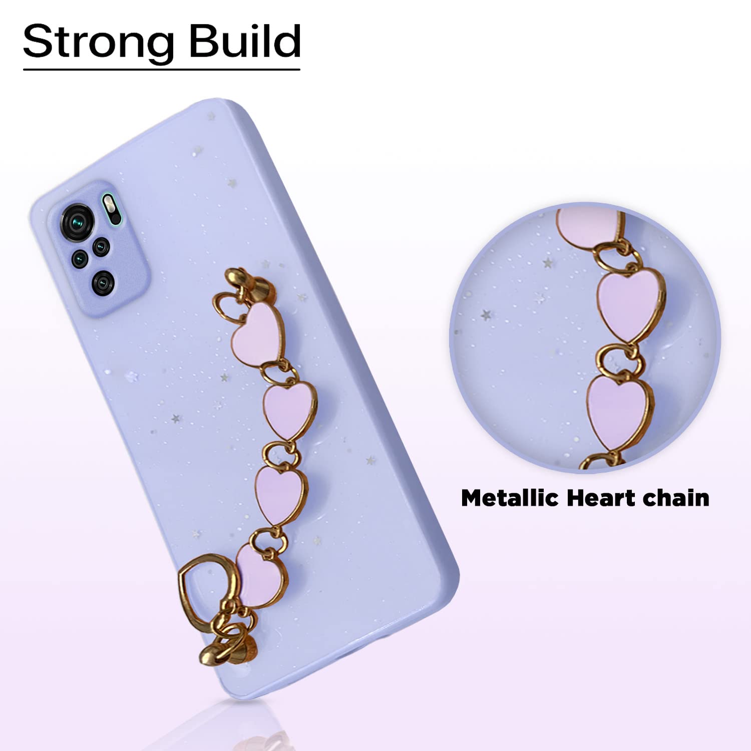 Pikkme Redmi Note 10 / Note 10s Chain Back Cover (Purple)