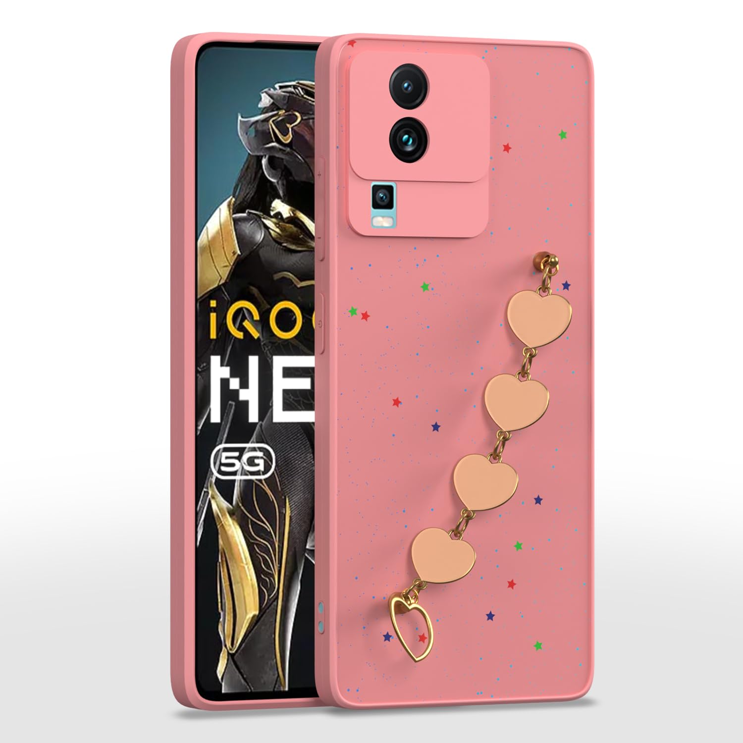 Pikkme iQOO Neo 7/Neo 7 Pro 5G Chain pink phone cover