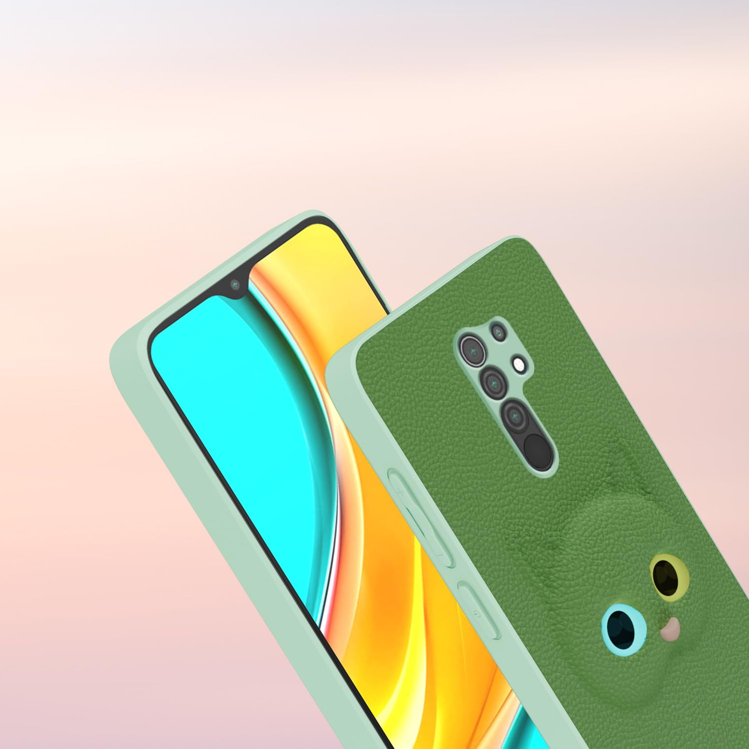 Pikkme Redmi 9 Prime/Poco M2 Kitty Back Cover (Green)