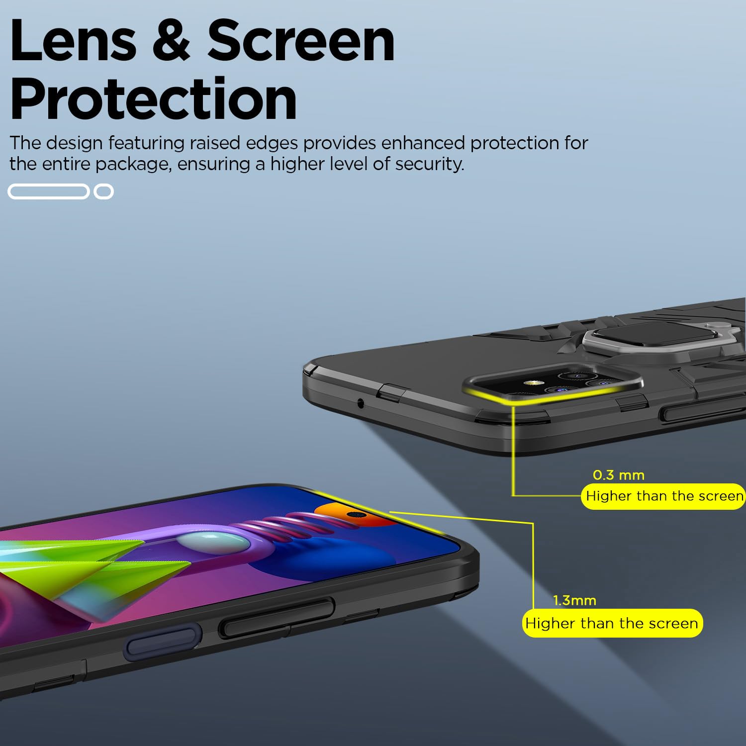 Pikkme Samsung Galaxy M31s D5 Tough Armor Back Cover | Black