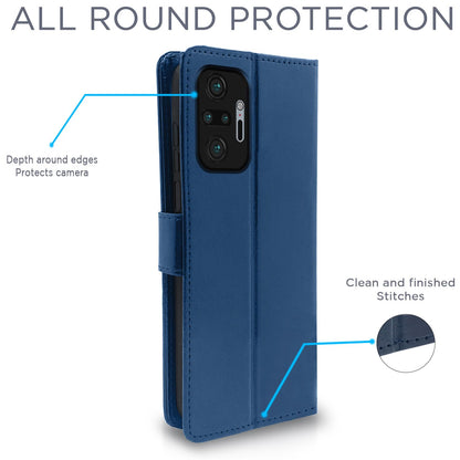Pikkme Redmi Note 10 Pro Max Vintage Flip Cover | Blue