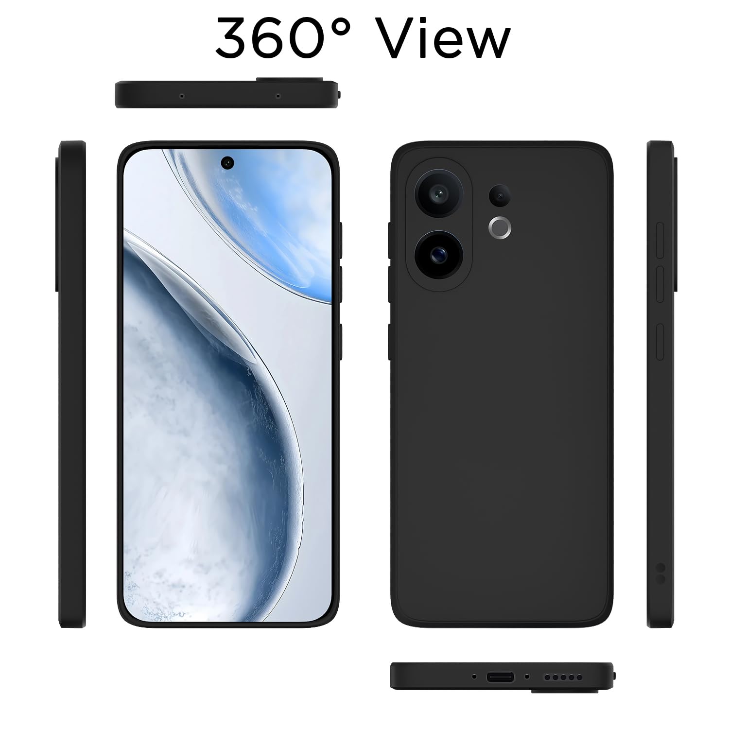 Black phone cover for Vivo X200 FE 5G – Pikkme – photo 4