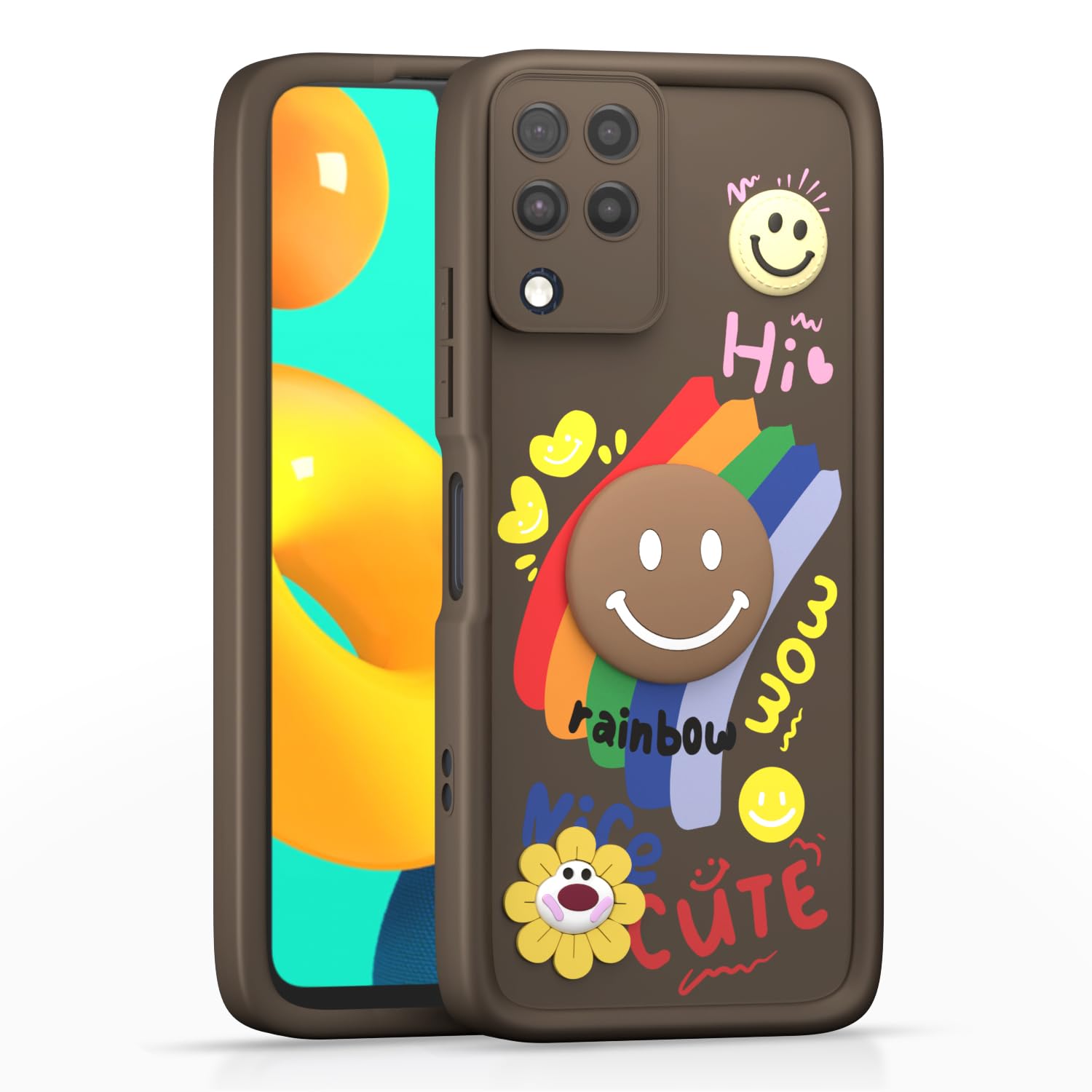 Brown Soft Silicone mobile back cover for Samsung M32 4G/M32 Prime – Pikkme