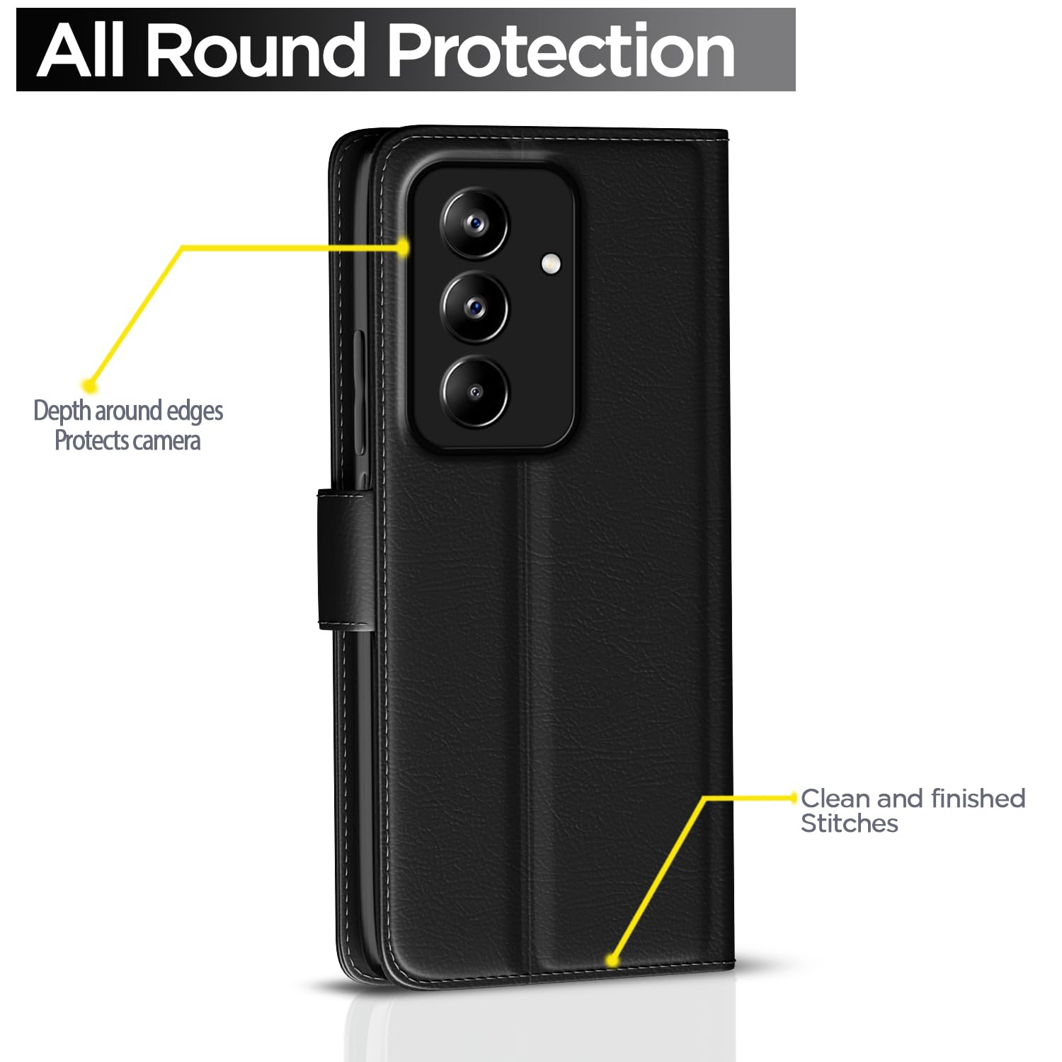 Samsung M47/A27 5G wallet flip cover in black by Pikkme – photo 4