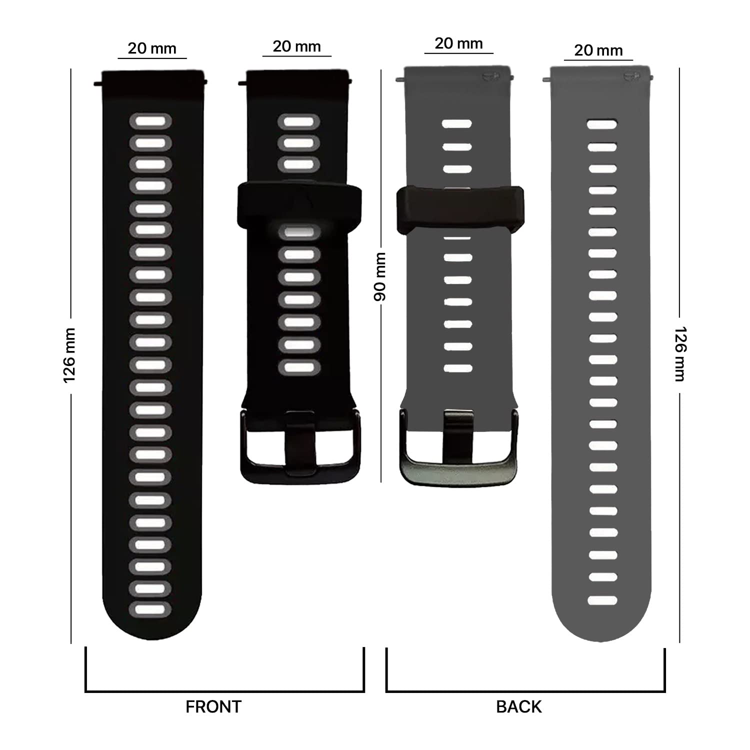 Pikkme Modern Sports Strap (Black & Grey) – photo 6