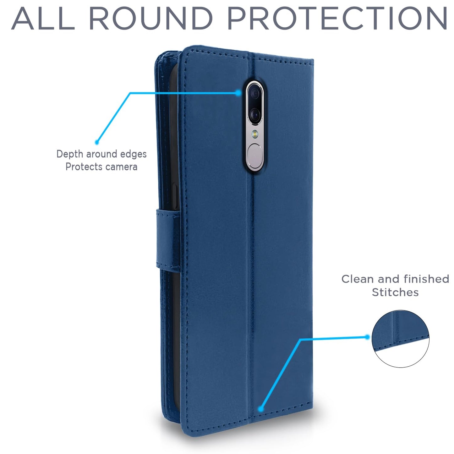 Pikkme Oppo F11 Vintage Flip Cover (Blue)