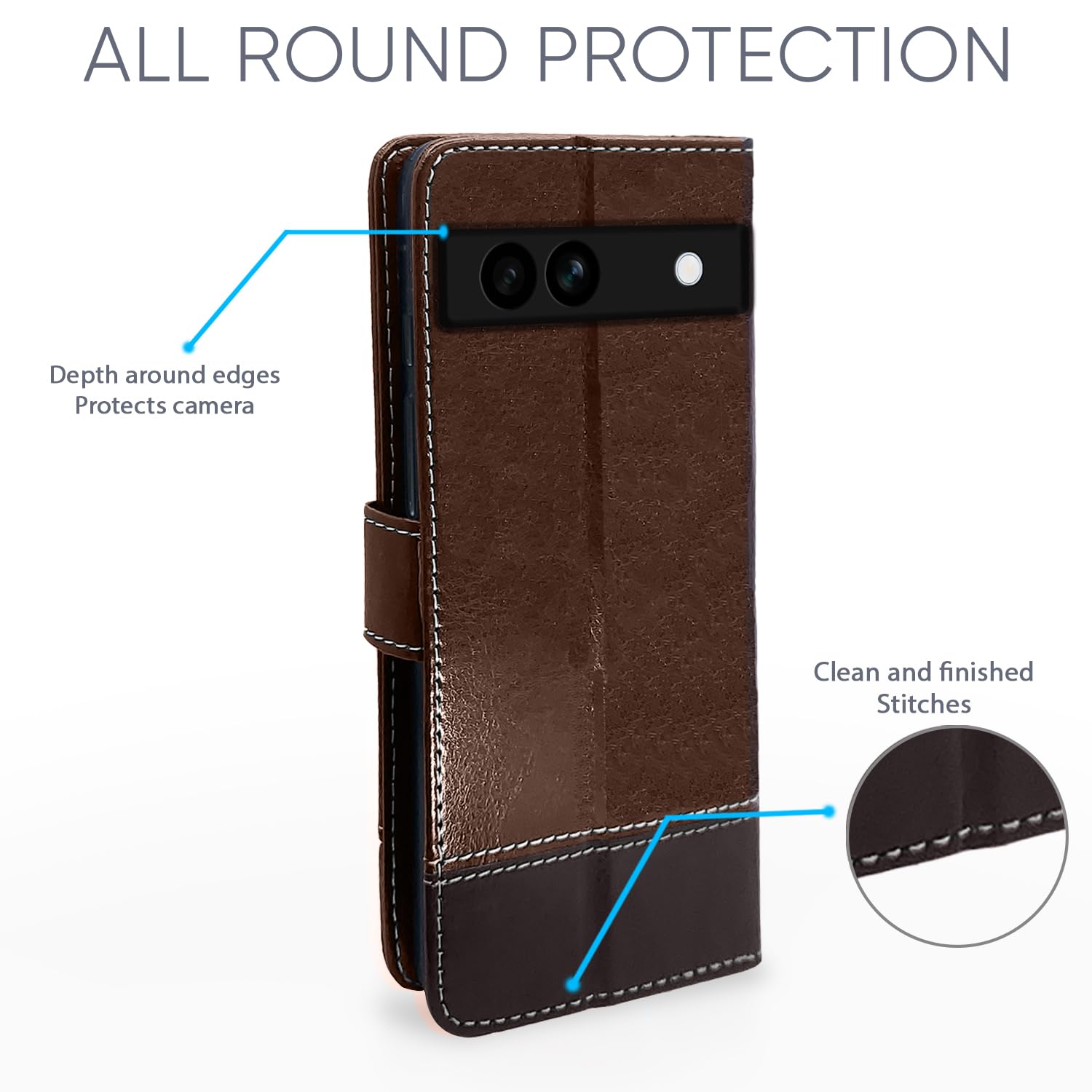 Pikkme brown & coffee mobile flip cover for Google Pixel 7A – photo 3