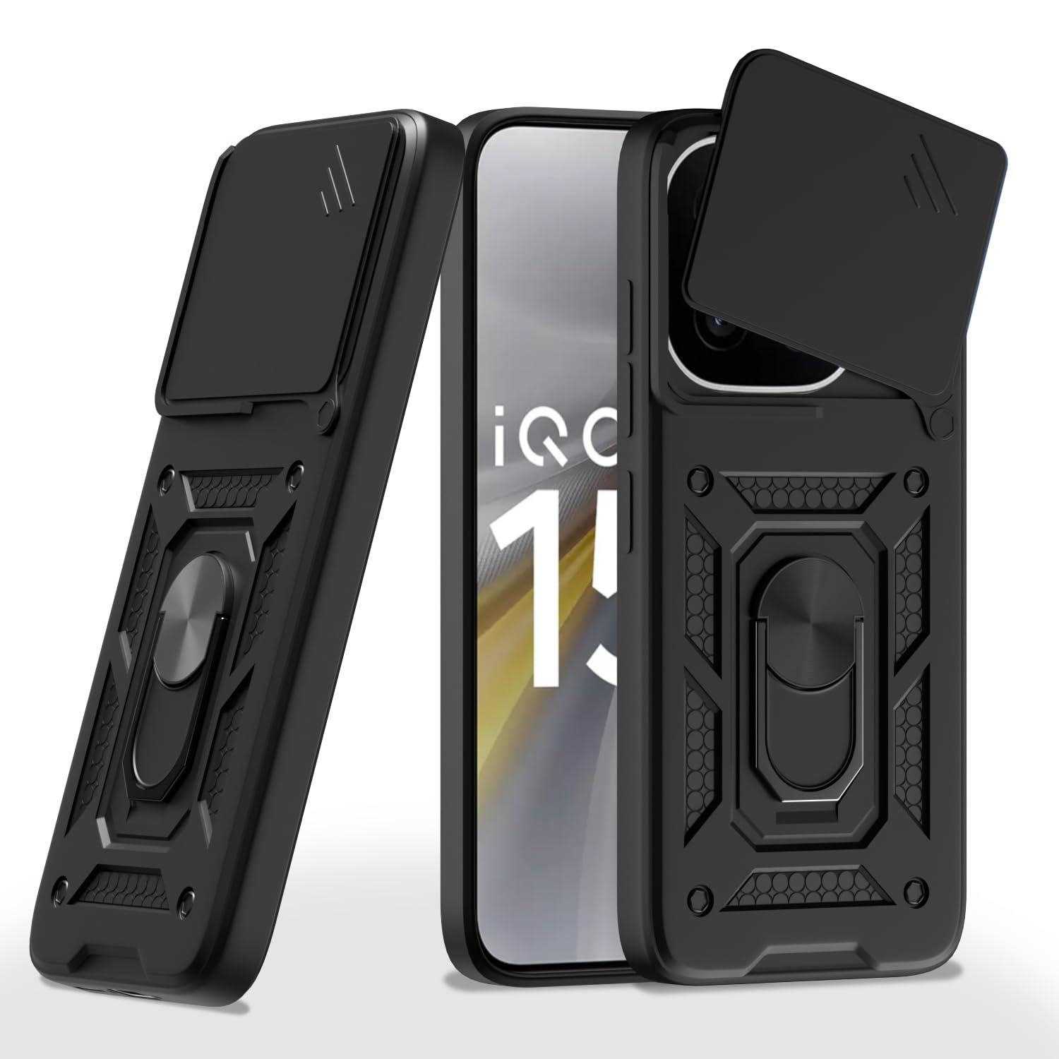 Pikkme black D10 Camera Shield mobile cover for iQOO 15 5G/360