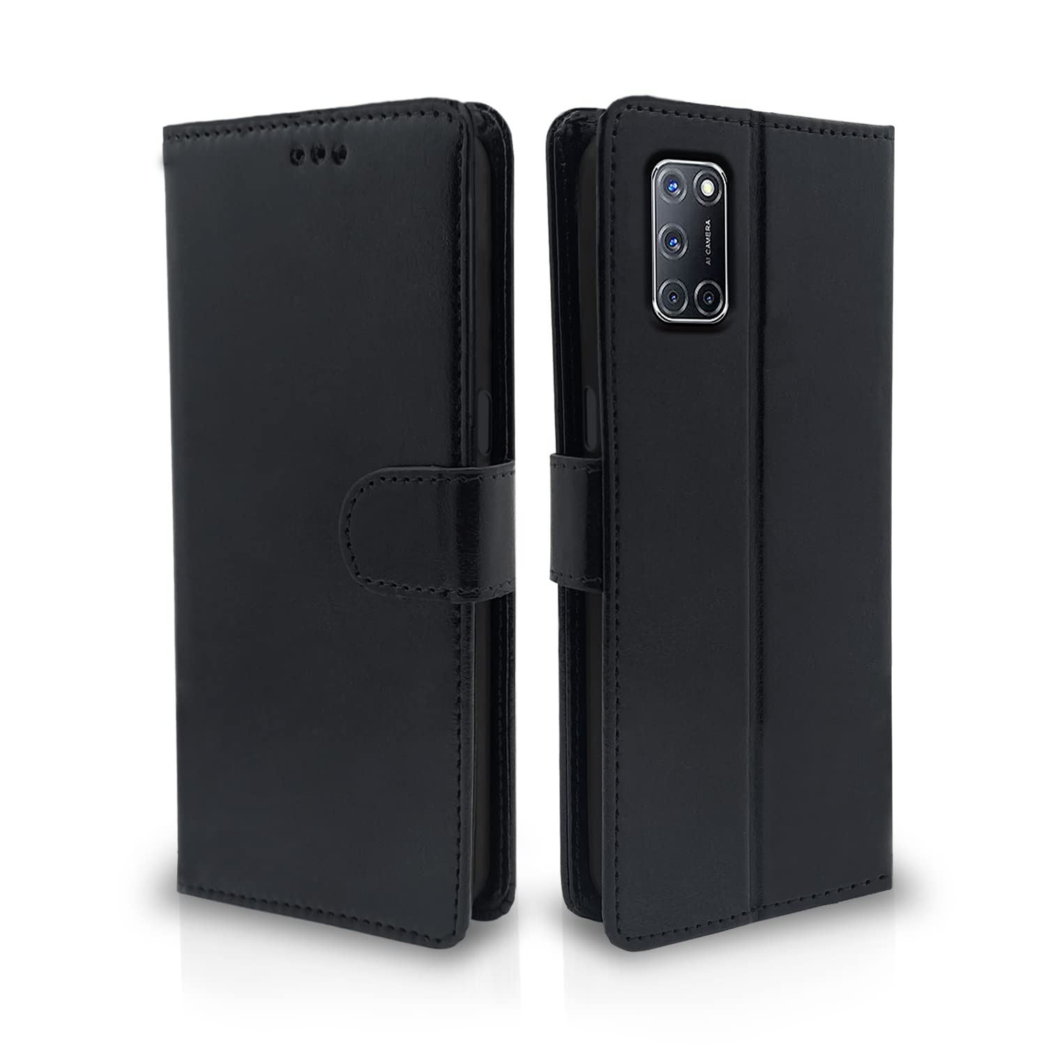 Pikkme black mobile flip cover for Oppo A52