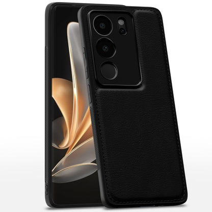 Pikkme Vivo V29 5G Leather Back Cover (Black)