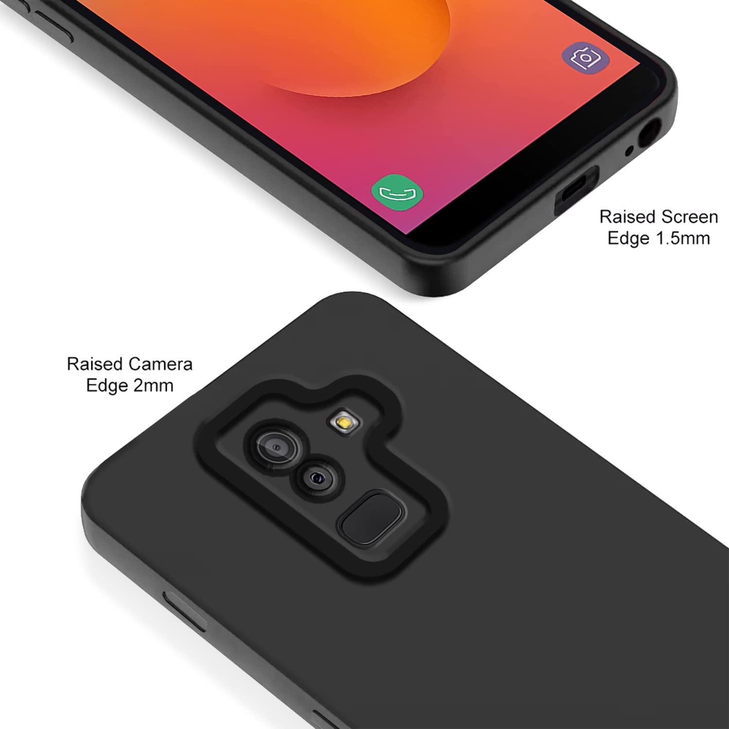 Pikkme Samsung Galaxy J8  Liquid Silicone Cover (Black)
