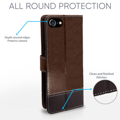 iPhone 7/8 Magnetic mobile flip cover in brown & coffee by Pikkme – photo 4