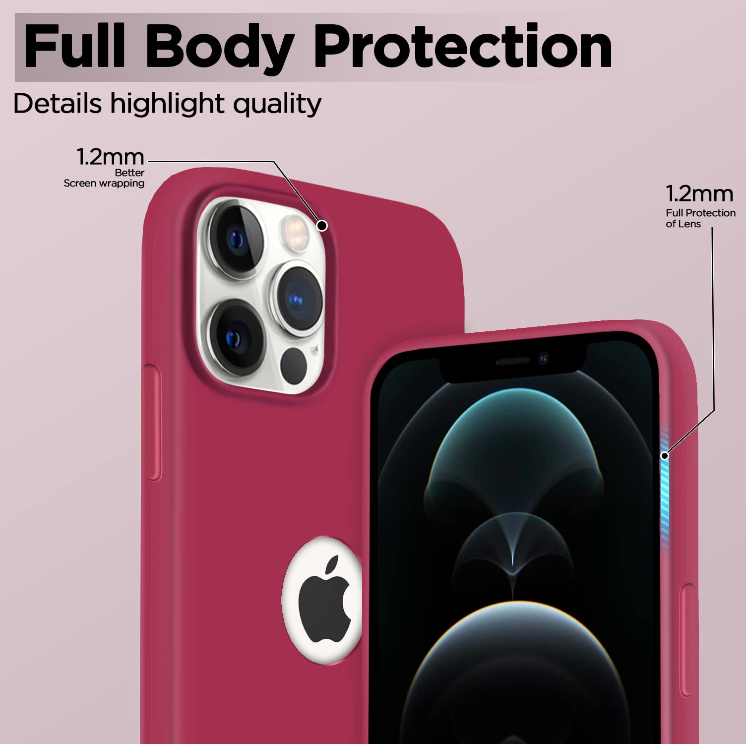 Pikkme rose red mobile cover for iPhone 12 Pro Max – photo 3