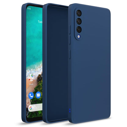 Mi A3 Liquid Silicone mobile back cover in blue by Pikkme
