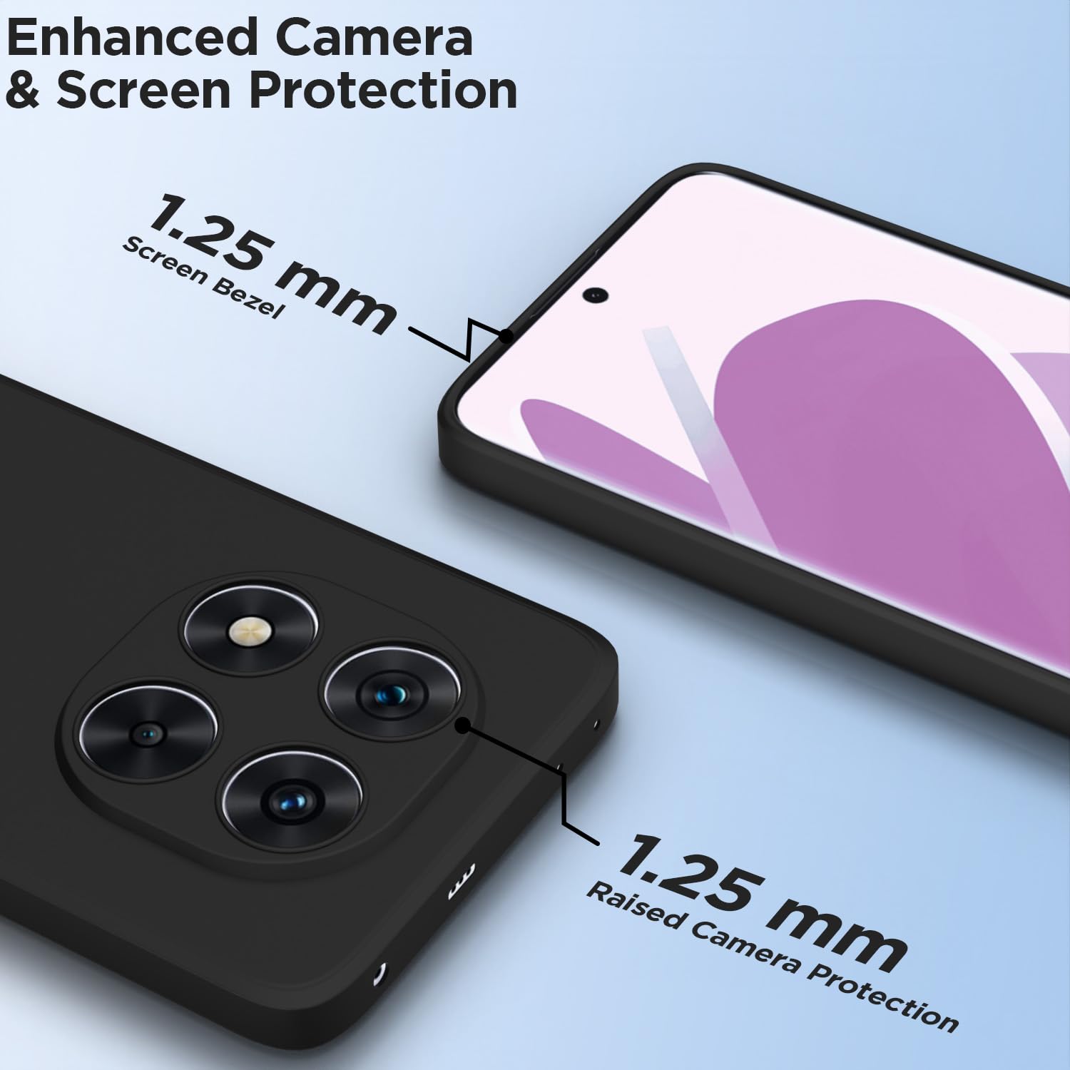 Black Matte mobile cover for Redmi Note 14 Pro 5G – Pikkme – photo 2