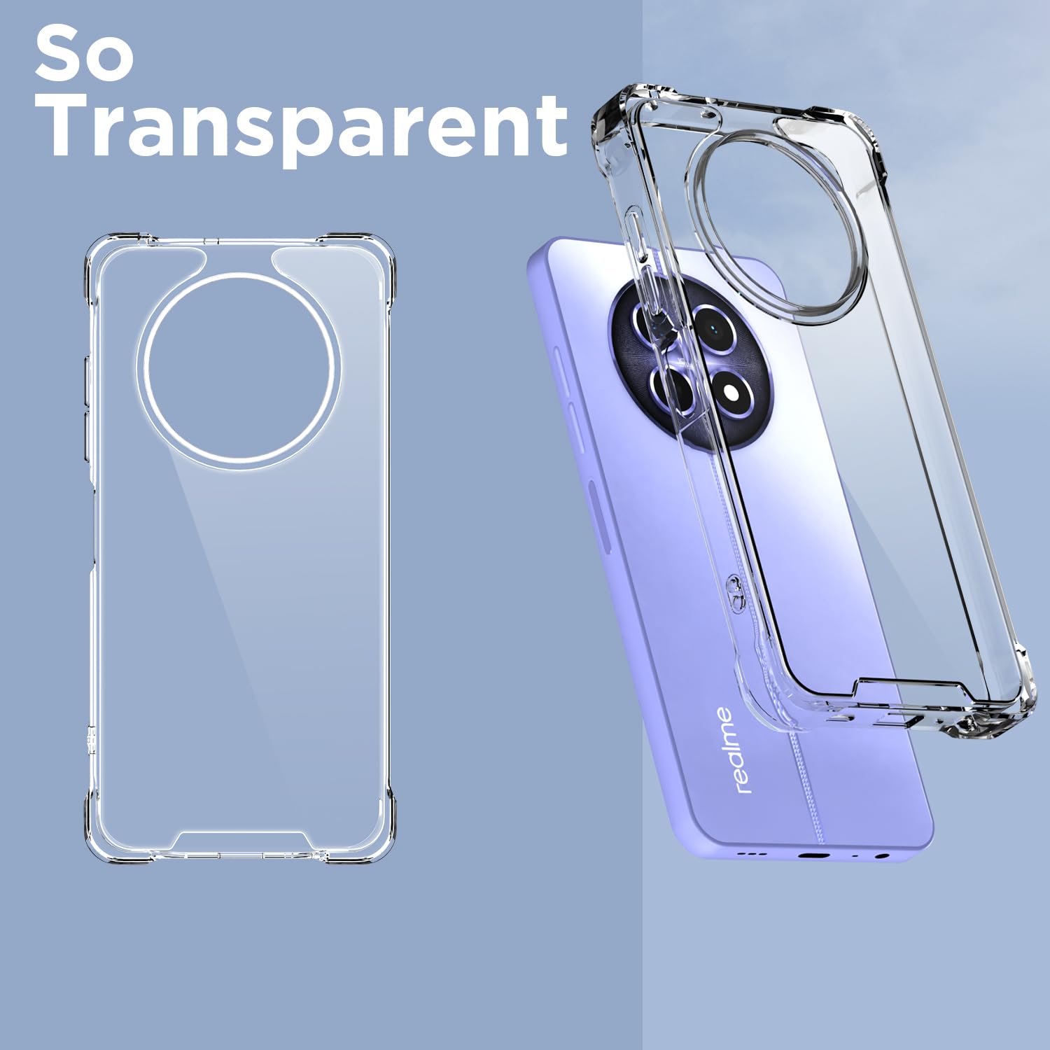 Pikkme Realme Narzo 70x 5G/N65/13/12/12X 5G/C65 PC-TPU transparent phone cover – photo 2