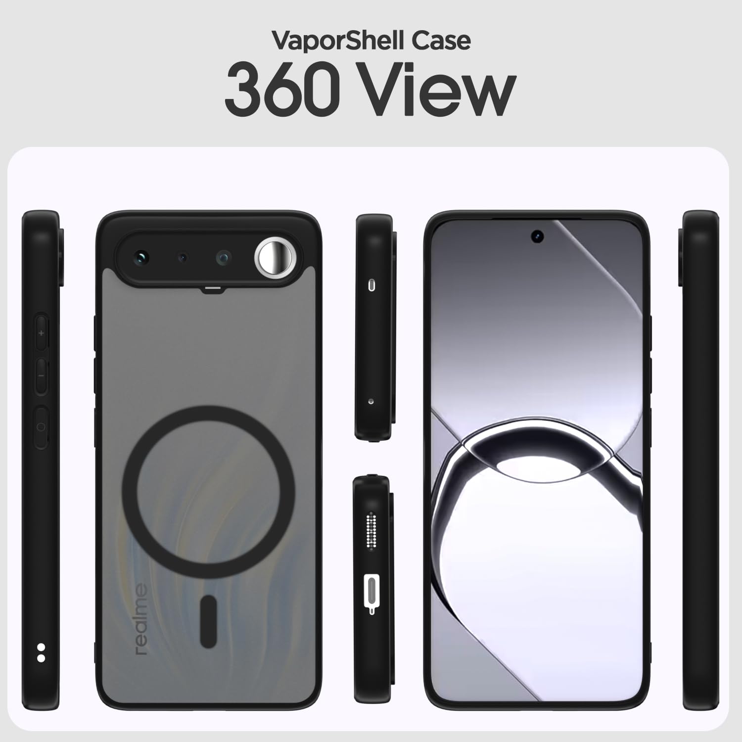 Realme 16 5G MagSafe phone cover in black smoke mag-safe by Pikkme – photo 2