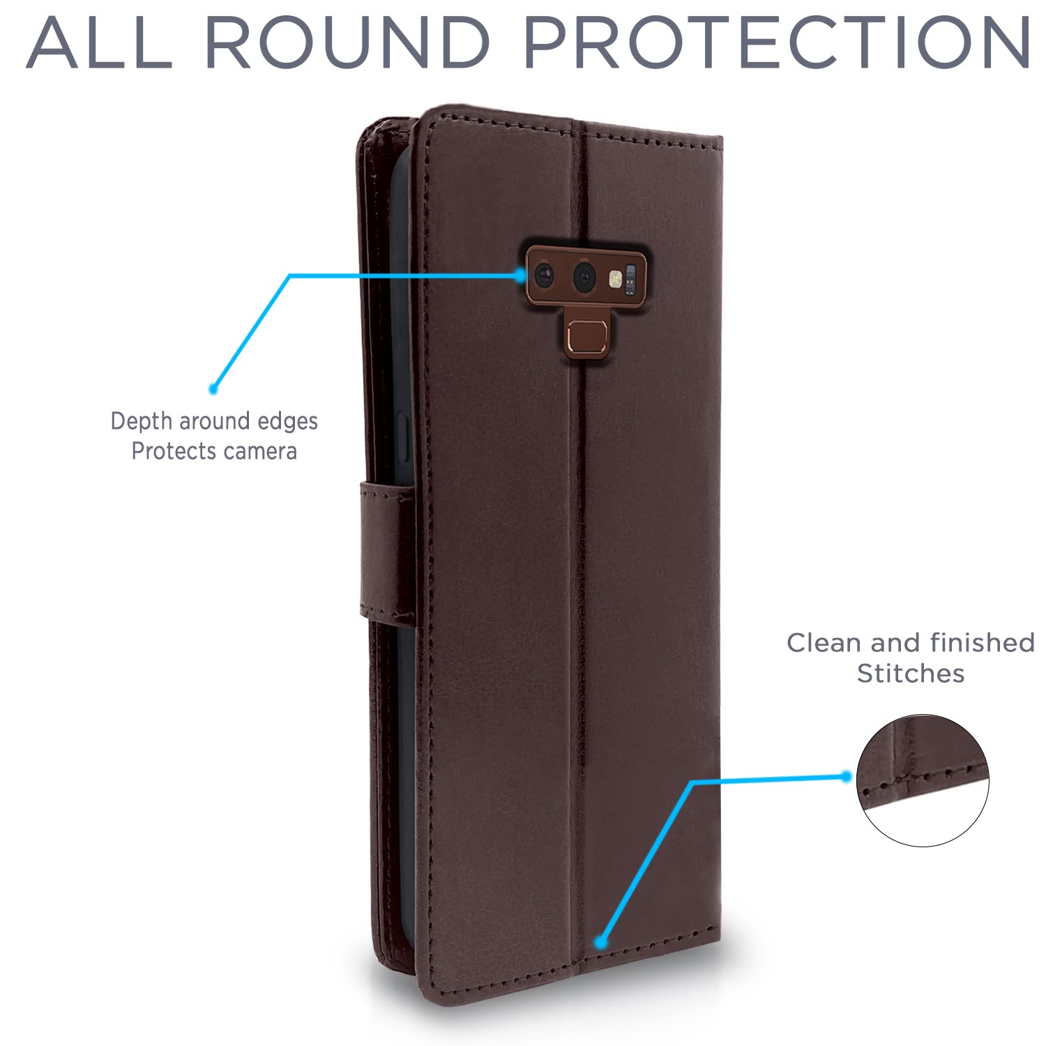 Pikkme Samsung Note 9 coffee wallet flip cover – photo 4