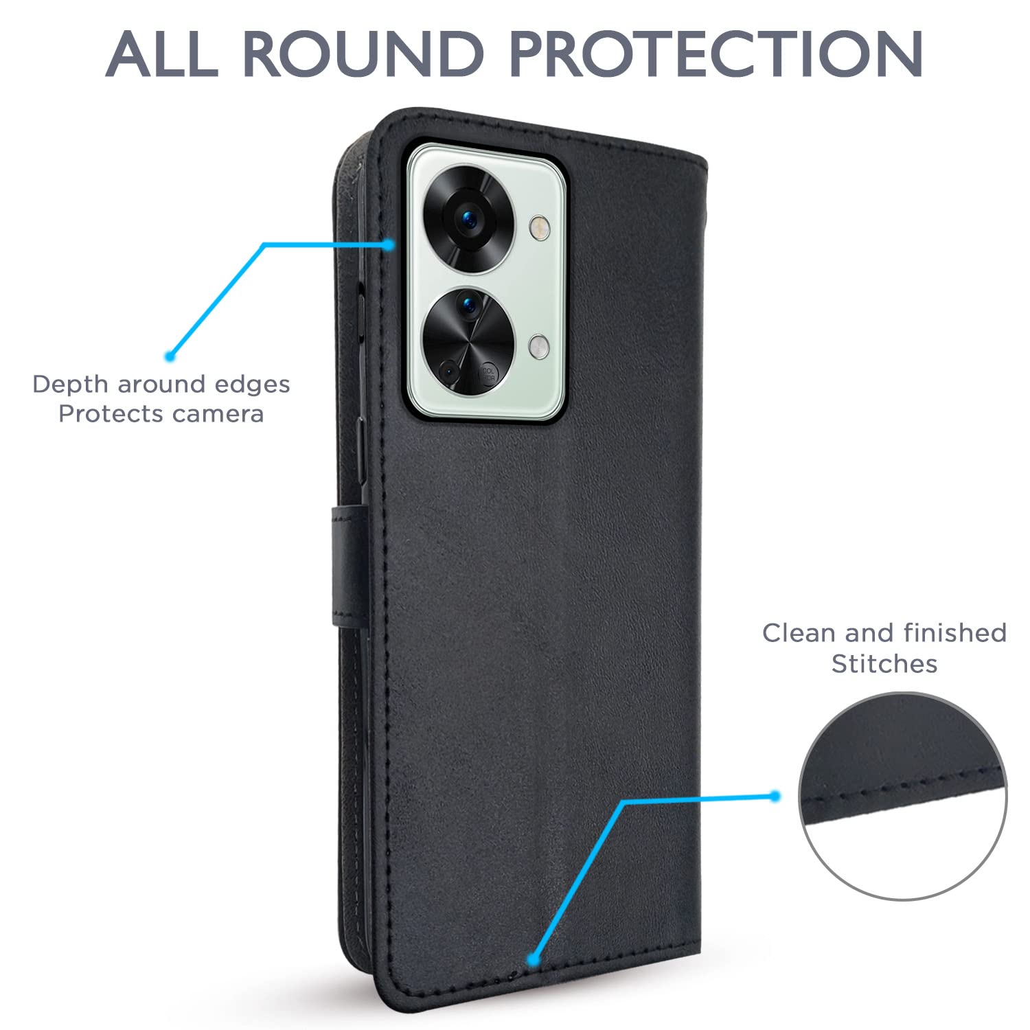 Pikkme OnePlus Nord 2T 5G black mobile flip cover – photo 4
