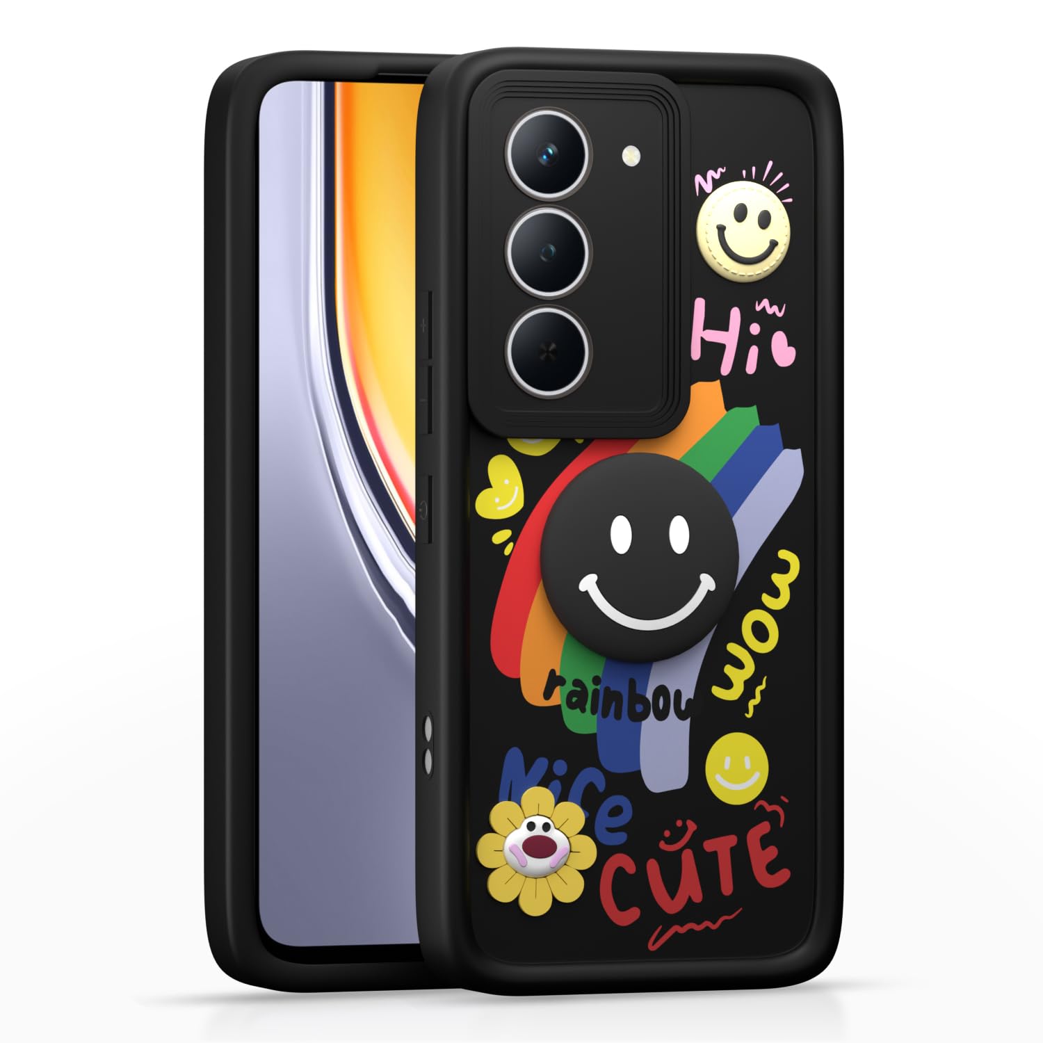 Pikkme black Soft Silicone mobile back cover for Realme Narzo 80x/P3x/14X 5G