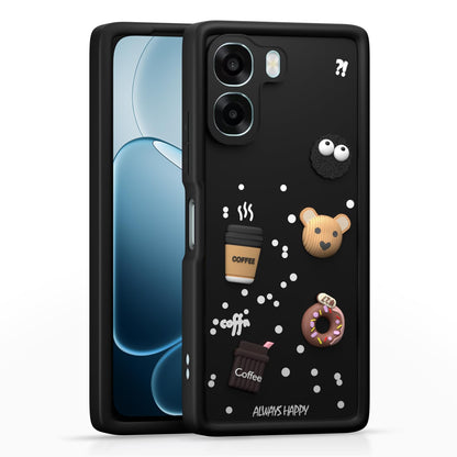 Oppo A6X 5G/3D Silicone back cover in black by Pikkme