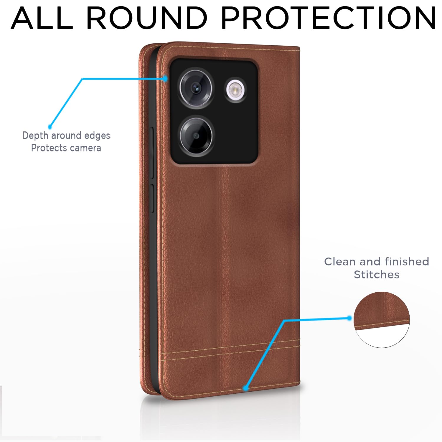 Pikkme brown flip case for POCO M7 Pro 5G – photo 4