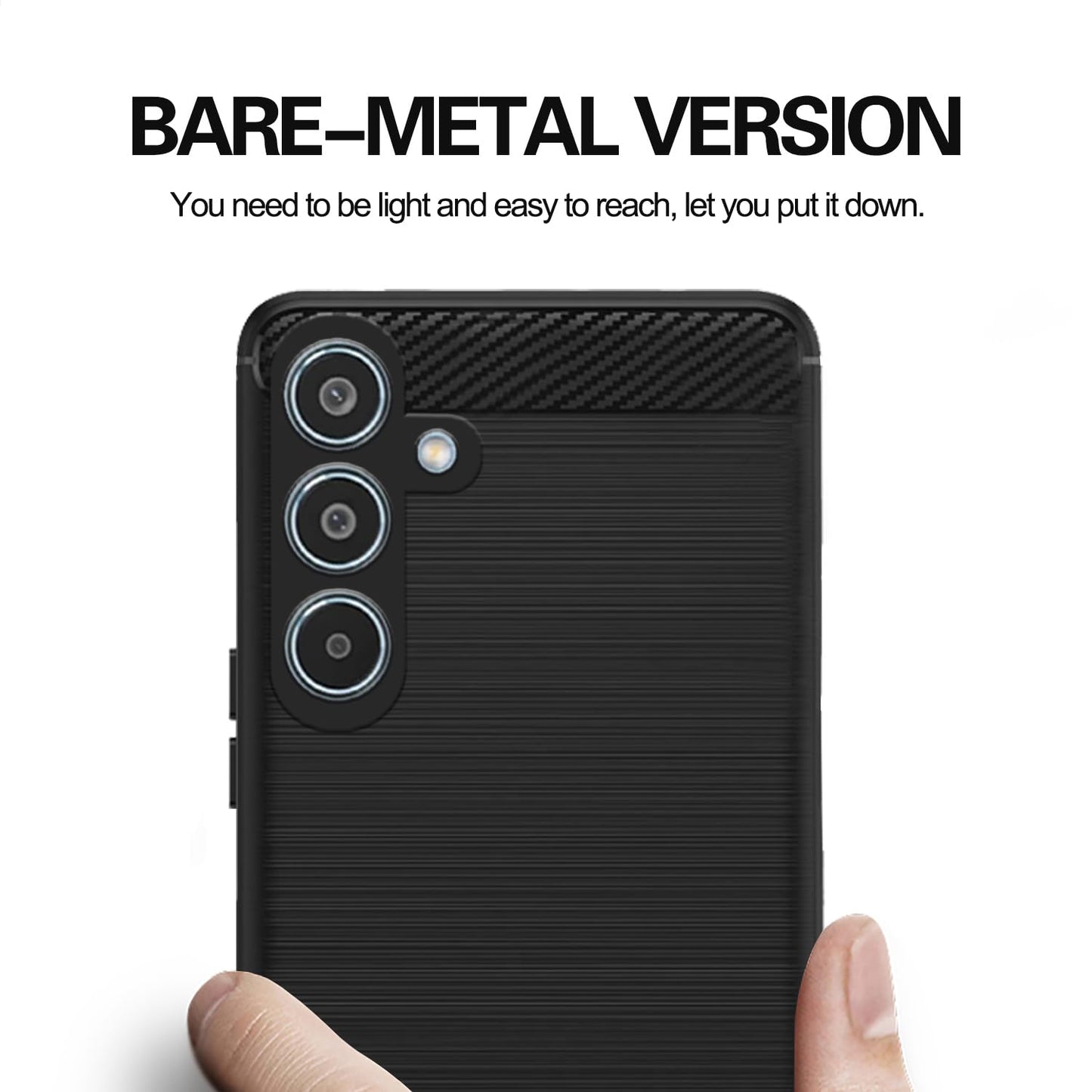 Pikkme Samsung Galaxy M35 5G Hybrid Carbon Fiber Back Cover (Black)