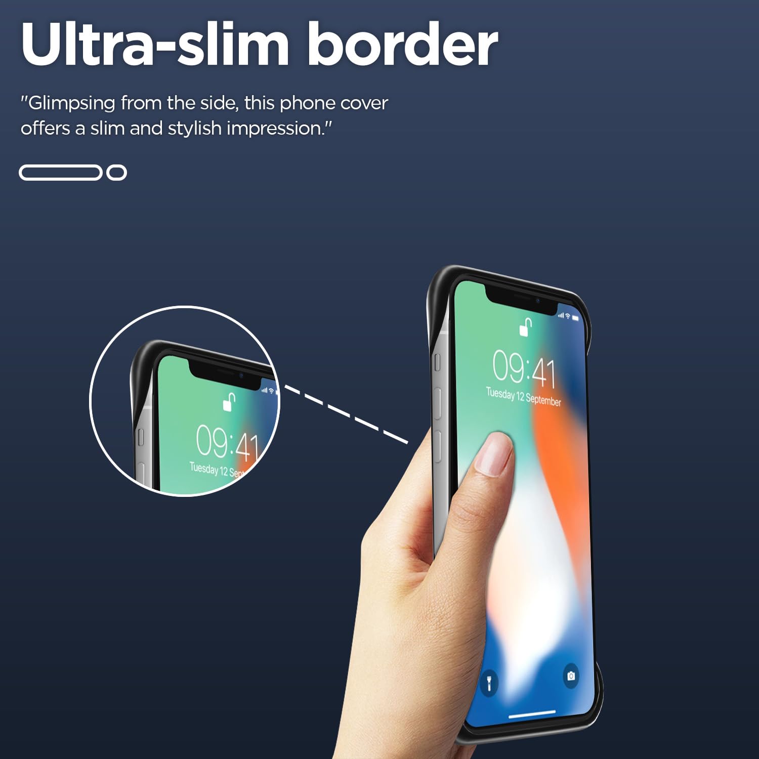 Pikkme iPhone X/Xs  Frameless Back Cover (Black)