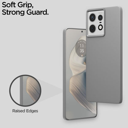 Pikkme Moto Edge 50 Pro 5G SideCut Soft Matte Silicone Back Cover (Grey)