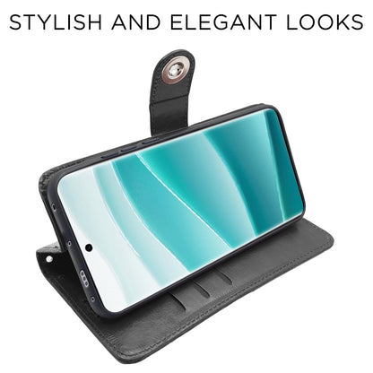 Black Button mobile flip cover for Redmi Note 14 Pro/Note 14 Pro Plus 5G – Pikkme – photo 3
