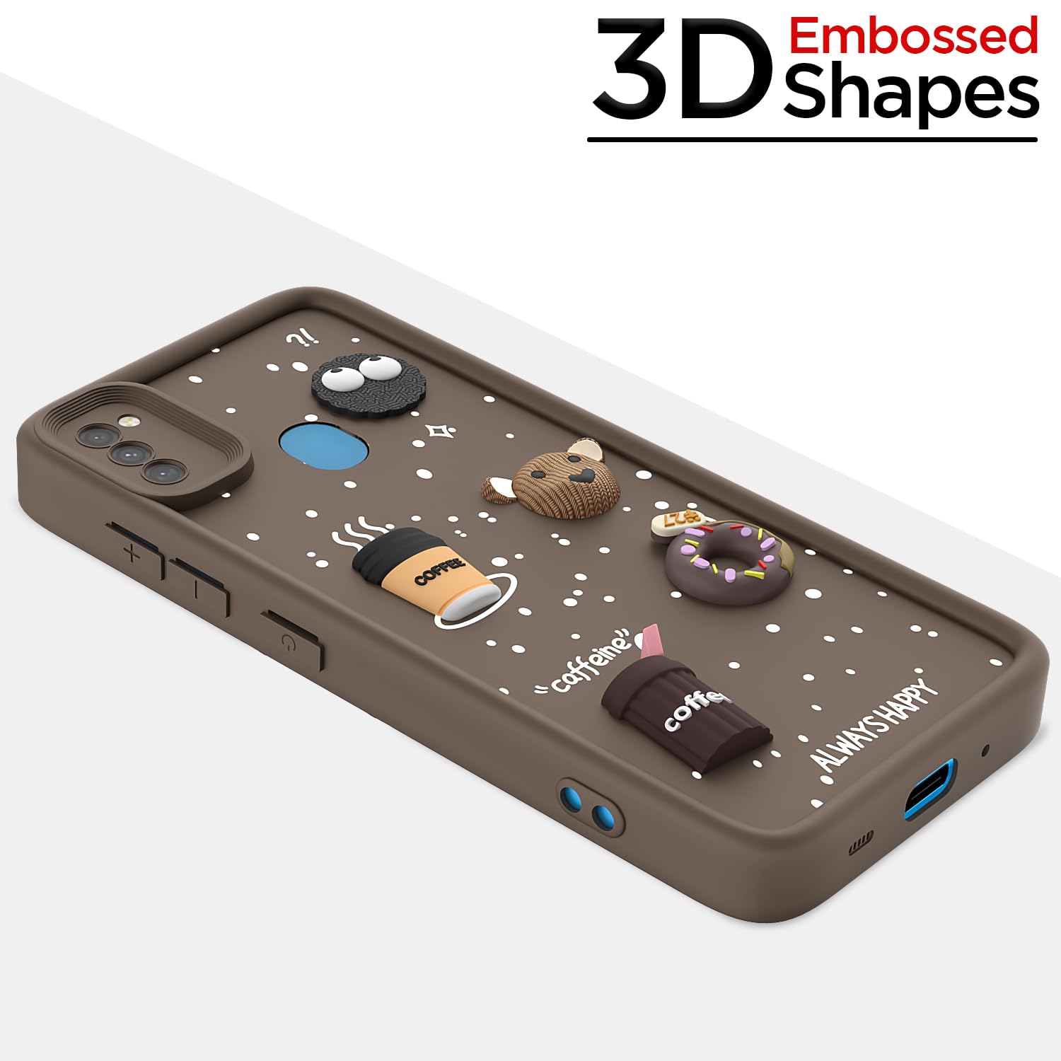 Samsung M11/3D Silicone back cover in brown by Pikkme – photo 3
