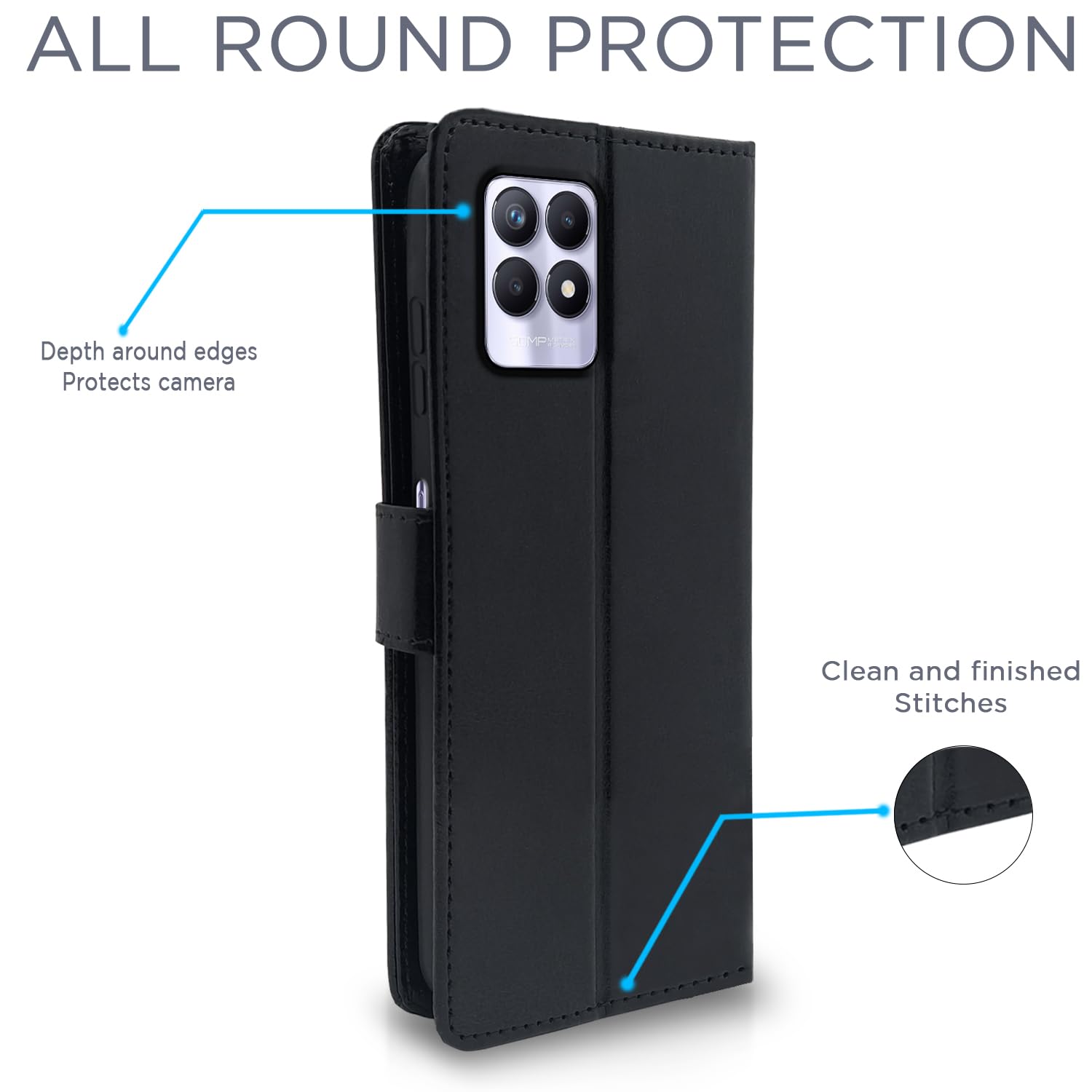 Pikkme Realme Narzo 50/8i 4G Wallet black flip cover – photo 4