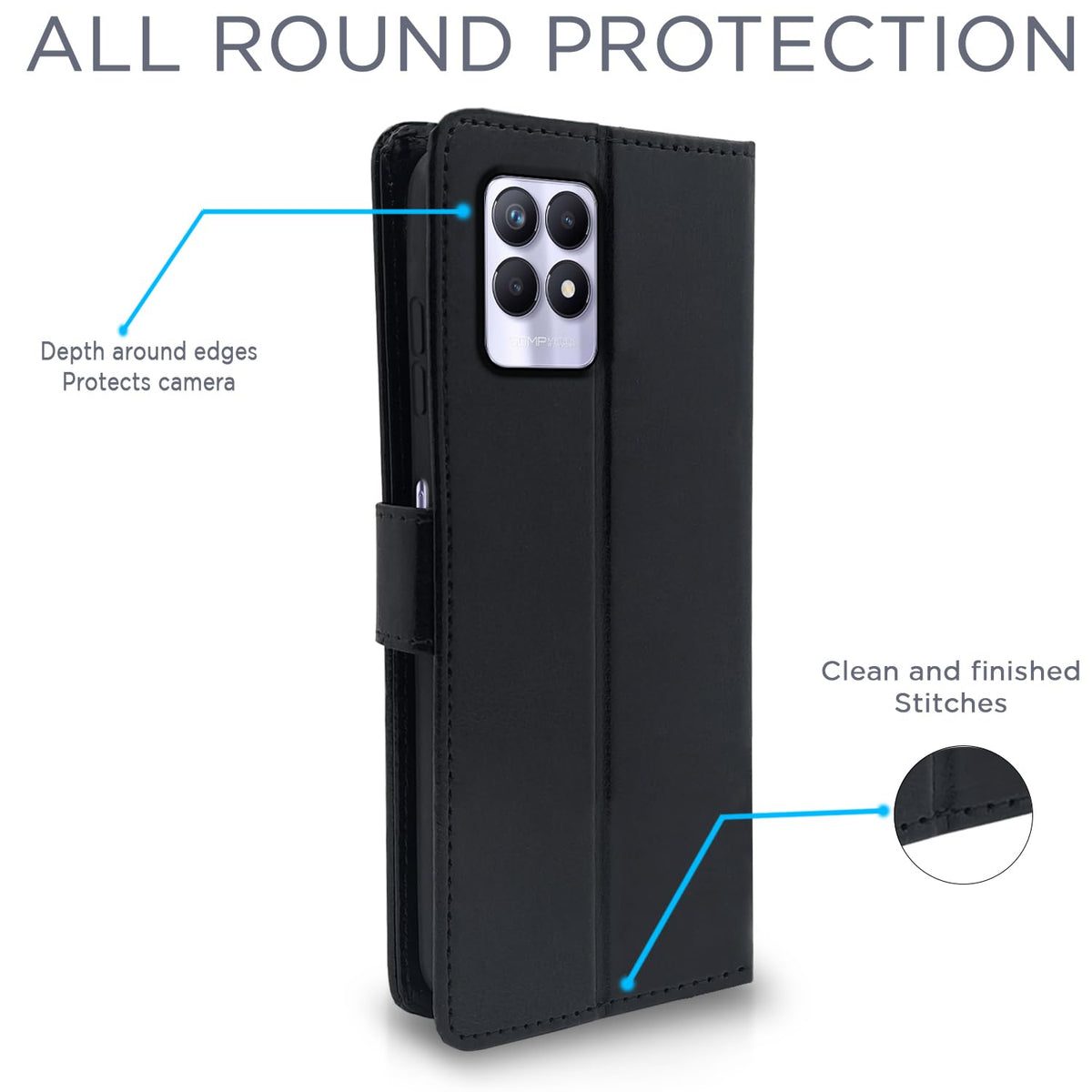 Pikkme Realme Narzo 50/8i 4G Wallet black flip cover – photo 4
