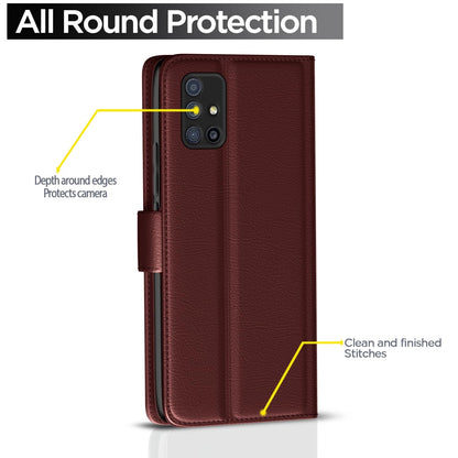 Pikkme Samsung Galaxy A71 Vintage Flip Cover (Brown)