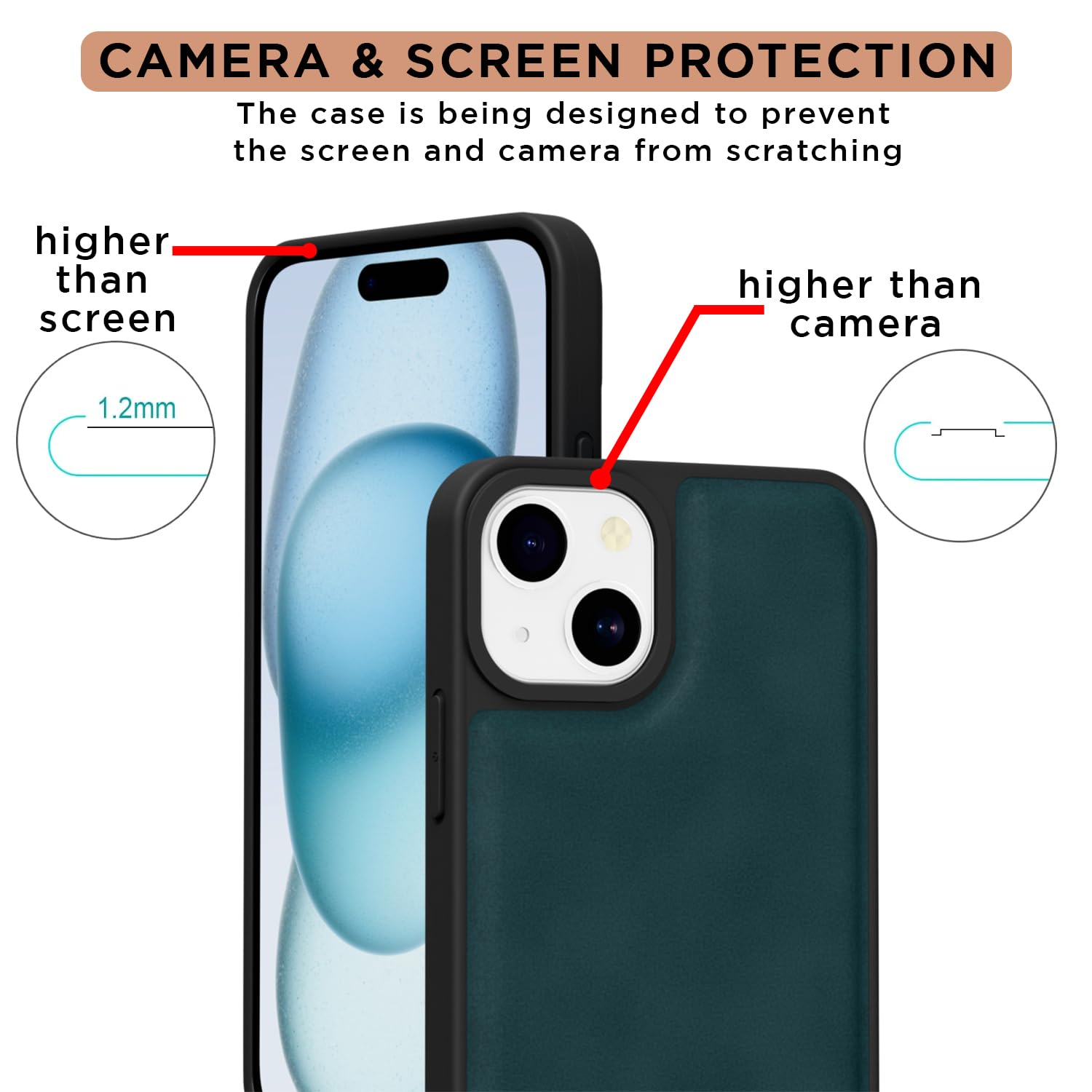 Green Leather phone cover for iPhone 15 – Pikkme – photo 4