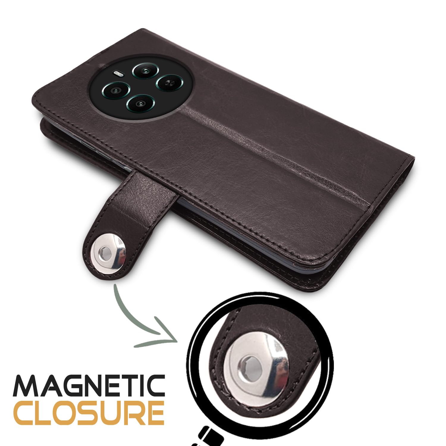 Realme 12 Plus/P1/Narzo 70/70 Pro 5G Button flip case in coffee by Pikkme – photo 2